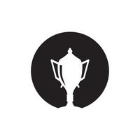 Trophy Black Silhouette Logo Vector template