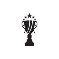 plantilla de vector de logotipo de silueta negra de trofeo