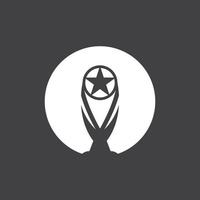 Trophy Champion Logo With Black Background vector