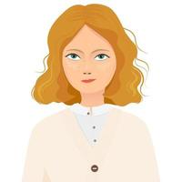 Portrait of a girl with freckles vector