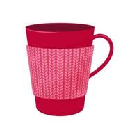 mug with a knitted element vector