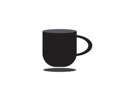 black cup of coffee vector
