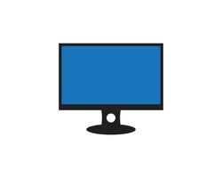 lcd monitor with blue screen vector