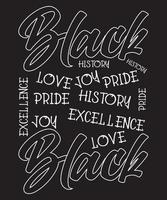 Black Joy Love Excellence Pride Excellence vector