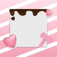 Valentine's theme for social media post with hearts, ribbon, and chocolate