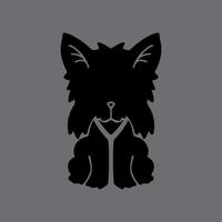 simple animal letter logo Yorkshire Terrier vector