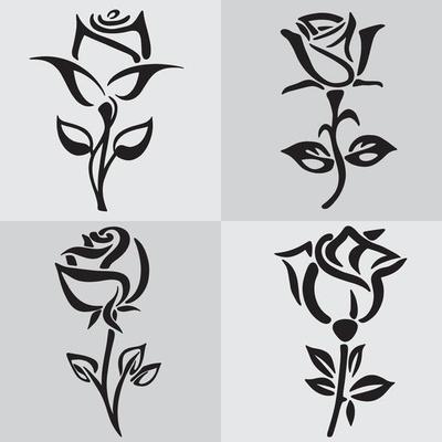 black rose flower tattoo logo 16894669 Vector Art at Vecteezy
