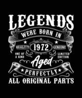 LEGENDS WERE BORN IN QUALITY 1972 AGED ALL ORIGINAL PARTS vector