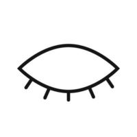 Hide eye line icon isolated on white background. Black flat thin icon on modern outline style. Linear symbol and editable stroke. Simple and pixel perfect stroke vector illustration.