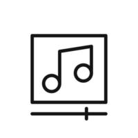 Music player line icon isolated on white background. Black flat thin icon on modern outline style. Linear symbol and editable stroke. Simple and pixel perfect stroke vector illustration.