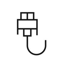 icono de línea de cable vga aislado sobre fondo blanco. icono negro plano y delgado en el estilo de contorno moderno. símbolo lineal y trazo editable. ilustración de vector de trazo simple y perfecto de píxeles.