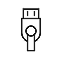 Flash drive line icon isolated on white background. Black flat thin icon on modern outline style. Linear symbol and editable stroke. Simple and pixel perfect stroke vector illustration.
