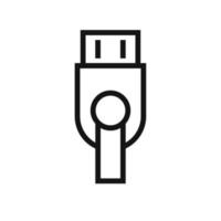 Flash drive line icon isolated on white background. Black flat thin icon on modern outline style. Linear symbol and editable stroke. Simple and pixel perfect stroke vector illustration.