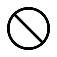 Ban icon line isolated on white background. Black flat thin icon on modern outline style. Linear symbol and editable stroke. Simple and pixel perfect stroke vector illustration.