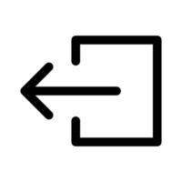línea de icono de salida aislada sobre fondo blanco. icono negro plano y delgado en el estilo de contorno moderno. símbolo lineal y trazo editable. ilustración de vector de trazo simple y perfecto de píxeles.