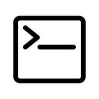 línea de icono de terminal aislada sobre fondo blanco. icono negro plano y delgado en el estilo de contorno moderno. símbolo lineal y trazo editable. ilustración de vector de trazo simple y perfecto de píxeles