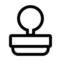Stamp icon line isolated on white background. Black flat thin icon on modern outline style. Linear symbol and editable stroke. Simple and pixel perfect stroke vector illustration.