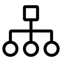línea de icono de diagrama de organización aislada sobre fondo blanco. icono negro plano y delgado en el estilo de contorno moderno. símbolo lineal y trazo editable. ilustración de vector de trazo simple y perfecto de píxeles.