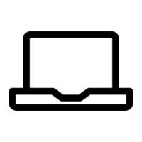 Laptop icon line isolated on white background. Black flat thin icon on modern outline style. Linear symbol and editable stroke. Simple and pixel perfect stroke vector illustration