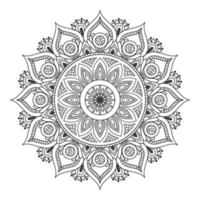 Black and White floral mandala background vector