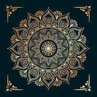 Luxury mandala art background with golden decoration vector