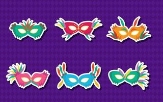 Mardi Gras Mask Sticker vector