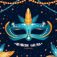 Mardi Gras Mask Illustration vector