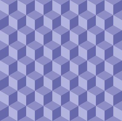 Seamless 3D cube shape pattern background. Color purple very peri. Design texture elements for banner, template, card, cover, poster, backdrop, tile, wall. Vector illustration.