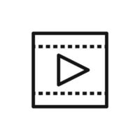 Movie line icon isolated on white background. Black flat thin icon on modern outline style. Linear symbol and editable stroke. Simple and pixel perfect stroke vector illustration.