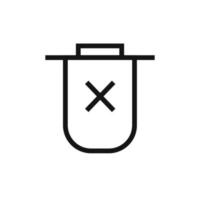 Delete line icon isolated on white background. Black flat thin icon on modern outline style. Linear symbol and editable stroke. Simple and pixel perfect stroke vector illustration.
