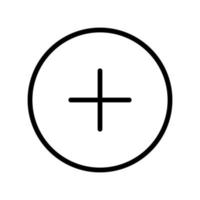 Add circle icon line isolated on white background. Black flat thin icon on modern outline style. Linear symbol and editable stroke. Simple and pixel perfect stroke vector illustration.