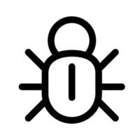 Bug icon line isolated on white background. Black flat thin icon on modern outline style. Linear symbol and editable stroke. Simple and pixel perfect stroke vector illustration.