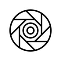 Aperture icon line isolated on white background. Black flat thin icon on modern outline style. Linear symbol and editable stroke. Simple and pixel perfect stroke vector illustration.