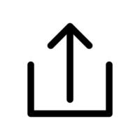 Upload icon line isolated on white background. Black flat thin icon on modern outline style. Linear symbol and editable stroke. Simple and pixel perfect stroke vector illustration.