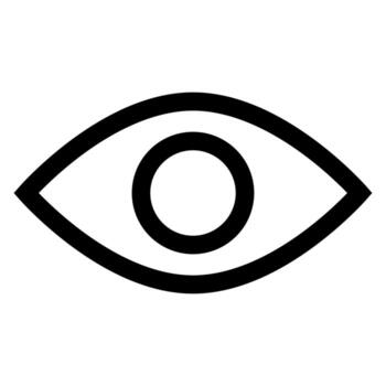 Eye icon line isolated on white background. Black flat thin icon on modern outline style. Linear symbol and editable stroke. Simple and pixel perfect stroke vector illustration.