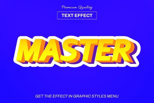 3D editable text effect template vector