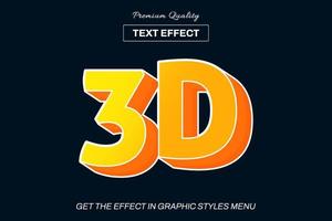 3D editable text effect template vector