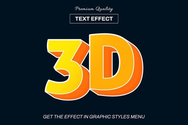 3D editable text effect template