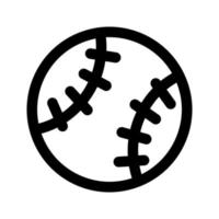 línea de icono de pelota de béisbol aislada sobre fondo blanco. icono negro plano y delgado en el estilo de contorno moderno. símbolo lineal y trazo editable. ilustración de vector de trazo simple y perfecto de píxeles.