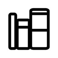 línea de icono de biblioteca aislada sobre fondo blanco. icono negro plano y delgado en el estilo de contorno moderno. símbolo lineal y trazo editable. ilustración de vector de trazo simple y perfecto de píxeles.