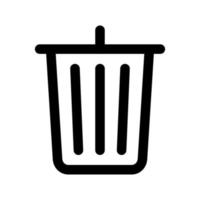 Trash icon line isolated on white background. Black flat thin icon on modern outline style. Linear symbol and editable stroke. Simple and pixel perfect stroke vector illustration