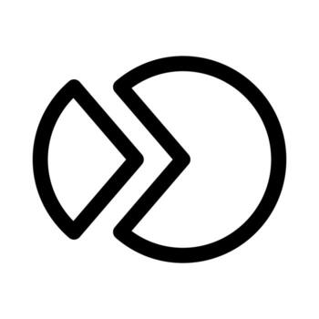 línea de icono de gráfico circular aislada sobre fondo blanco. icono negro plano y delgado en el estilo de contorno moderno. símbolo lineal y trazo editable. ilustración de vector de trazo simple y perfecto de píxeles