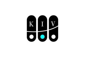 diseño de logotipo de letra y alfabeto kiv vector