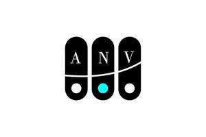 ANV LETTER and ALPHABET LOGO DESIGN vector