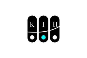 diseño de logotipo de letra y alfabeto kih vector