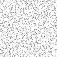 Hand drawn black and white chinese fortune cookies seamless pattern vector