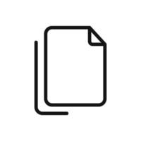 Copy file line icon isolated on white background. Black flat thin icon on modern outline style. Linear symbol and editable stroke. Simple and pixel perfect stroke vector illustration.