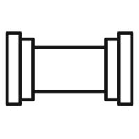 Gas pipe line icon isolated on white background. Black flat thin icon on modern outline style. Linear symbol and editable stroke. Simple and pixel perfect stroke vector illustration.