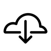 Cloud download icon line isolated on white background. Black flat thin icon on modern outline style. Linear symbol and editable stroke. Simple and pixel perfect stroke vector illustration.