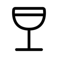 línea de icono de copa de vino aislada sobre fondo blanco. icono negro plano y delgado en el estilo de contorno moderno. símbolo lineal y trazo editable. ilustración de vector de trazo simple y perfecto de píxeles